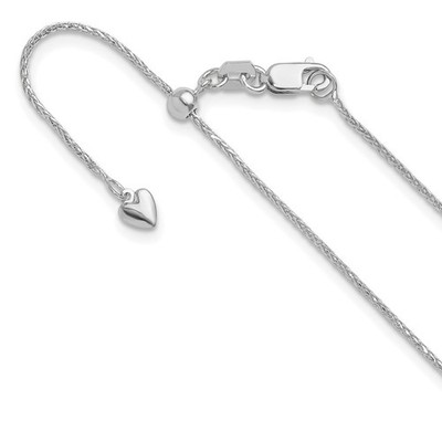 14K Weißgold 0,95 mm Spiga (Weizen) Kette Halskette 22 Zoll Herren Damen