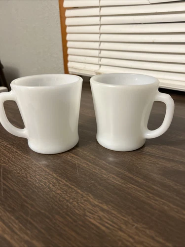 Anchor Hocking Fire King White mugs Made In USA
