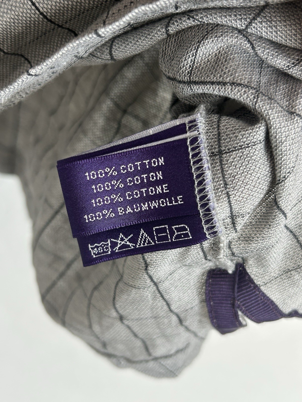 Ralph Lauren Purple Label shirt Men’s Large Gray Check Polo Preppy thumbnail 5