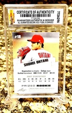 SHOHEI OHTANI RC 2018 LEAF Graded Gem-Mt 10 PRIZED ROOKIE CARD #18 Coa!
