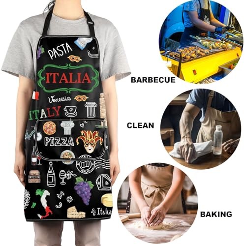  Italian Kitchen Apron - Cooking Apron for Italian Chefs & Themed Italia Bl