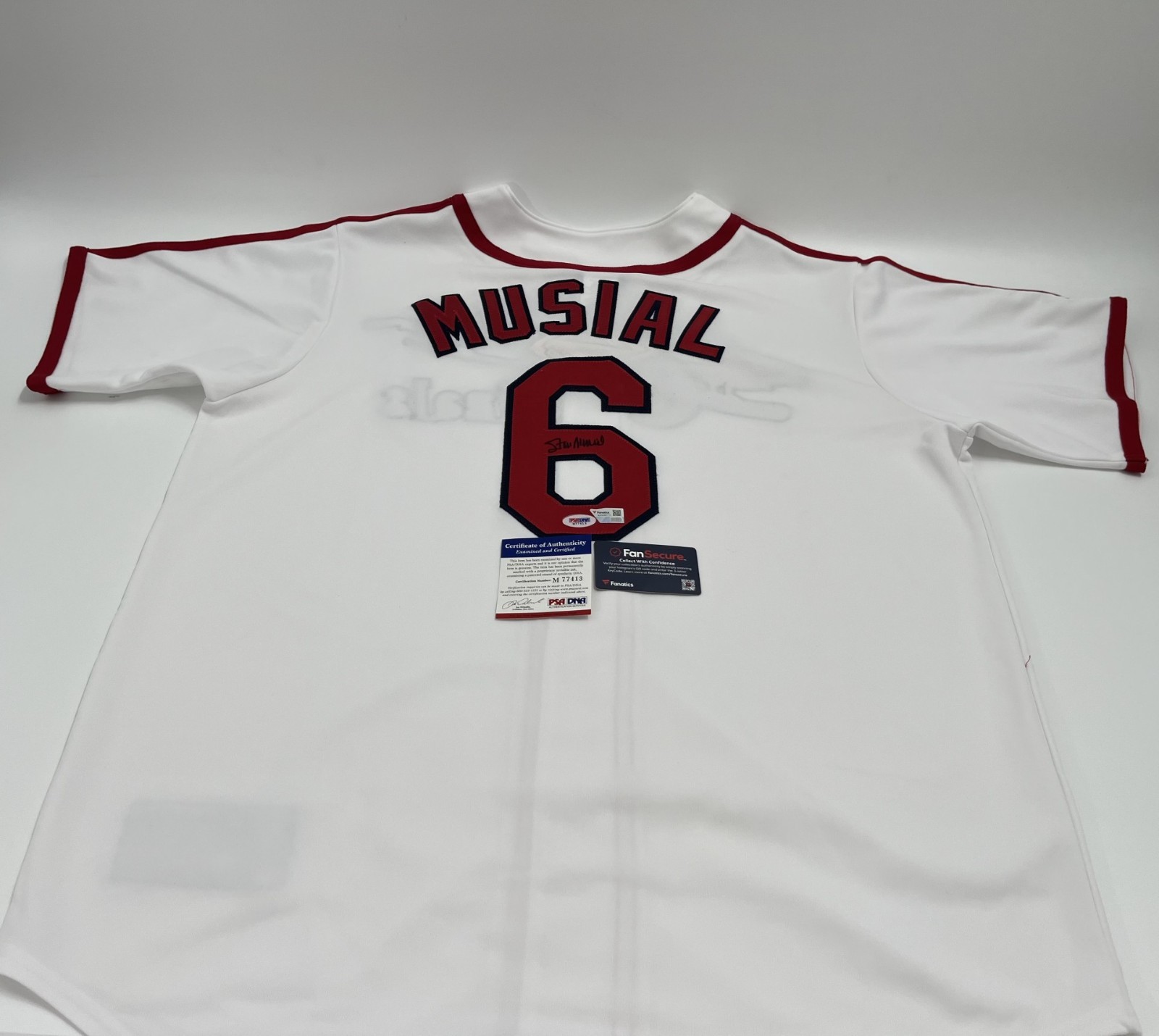 Stan Musial Autographed St Louis Cardinals Majestic Cooperstown Jersey - PSA/DNA