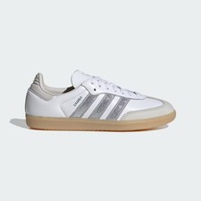 adidas Originals SAMBA OG KK0063 Cloud White / Silver Metallic / Gum Women's
