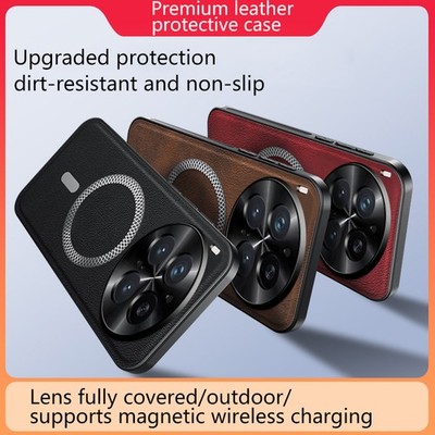 For vivo X300 Pro, Luxury Magnetic Wireless Charge PU Leather Feel Cover Case