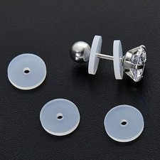 50 100Pcs Silicone Earring Backs Stopper for Piercings, Clear Discs Stabilize...