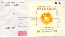 BH GOLDPATH: Colombia cover 1949 special cancel BH013_P13