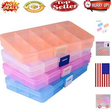 15-Compartment Multicolor Bead Jewelry Organizer with Adjustable Dividers