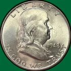 1948 Franklin Half Dollar Brilliant Uncirculated BU Coin #42058