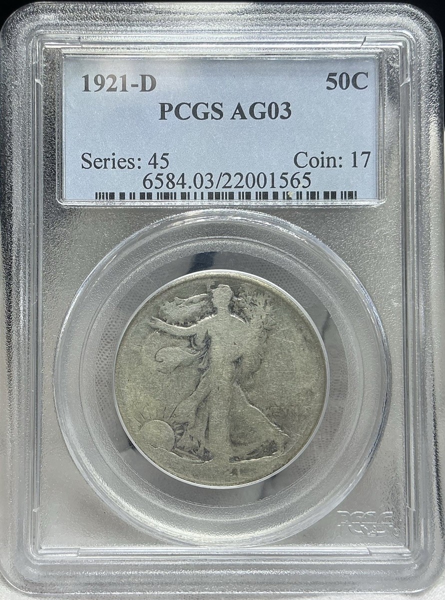 1921 D PCGS AG3 - Silver Walking Liberty Half Dollar 50c US Coin
