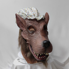 Halloween Animal Wolf Grandma Mask Latex Head Cover