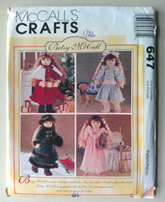 18" Betsy McCall's holiday doll clothes pattern 647 / 7934 UNCUT
