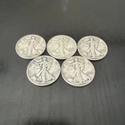 Walking Liberty Half Dollar - 90% Silver - Lot of Five (5) Coins!