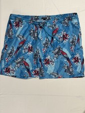 Club Room Men s XXL Blue Tropical Parrot Swim Trunks Mesh Lined Beach Shorts