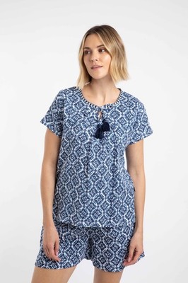 Weird Fish Sofia bedruckte Doppeltuchbluse