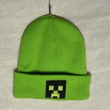 Minecraft Creeper Beanie Hat Green Black Knit Unisex One Size Jinx