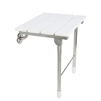  Folding Shower Seat Wall Mounted Bathroom Bathtub Safety Stool Chair, WPC