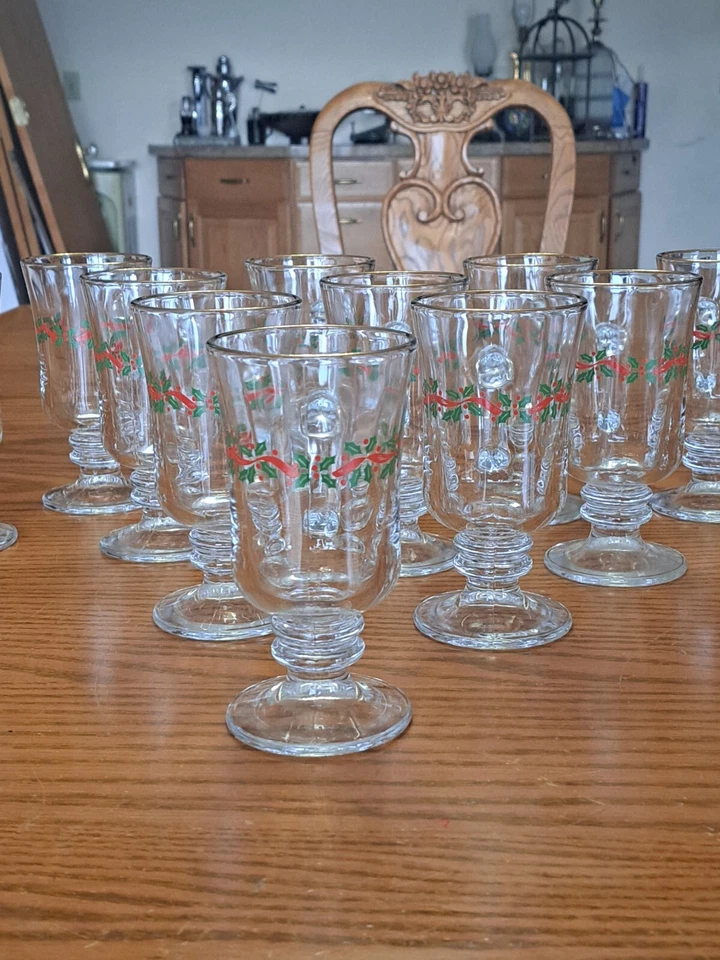 Libbey ирландский кофе винтажный кружки ленты Holly узор комплект из 15 сделано для Arby's - Изображение 2 из 4