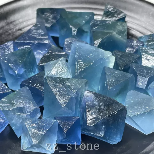 100 g tamaño mezclado fluorita azul natural octaedro cuarzo cristal mineral espécimenAA - Imagen 1 de 9