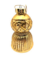 Gold Glitter Christmas Ornament Blown Glass 5 inch