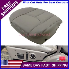 Driver Bottom Seat Cover With Cut Outs For 2003-2006 Chevy Silverado Gray