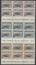 LIBERIA # 296-97, C/51  MNH  FRANKLIN DELANO ROOSEVELT, Blocks of Six w/Selvage