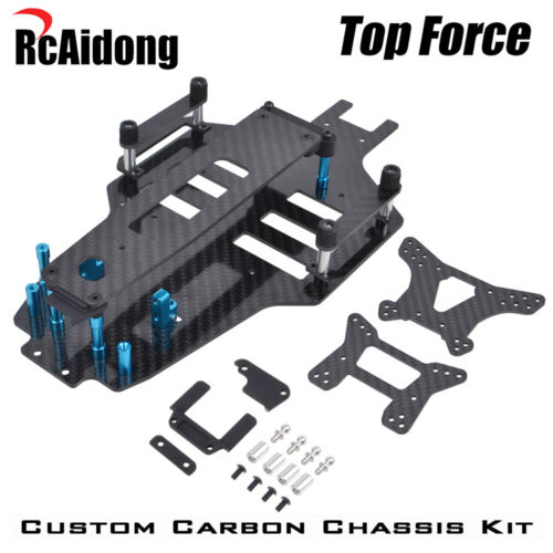 Carbon Chassis Conversion Upgrades Kit for Tamiya Top Force EVO. 4WD Buggy Car - Afbeelding 1 van 12