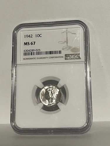 1942 Mercury Head Silver Dime 10c Coin NGC MS67