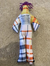 Dammit Doll Stress Relief Plush 12 Inch Multicolor Plaid with Purple Hair