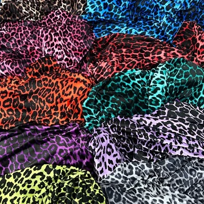 Animal Print Leopard Dress Jersey Stretch Scuba Velvet Fabric 10 Colours FS005