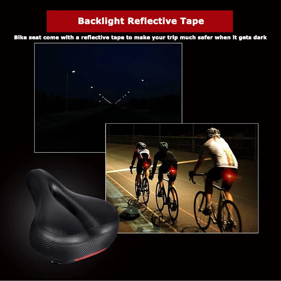 Extra Ancho Big Bum Bicicleta Bicicleta Ciclismo Gel Transpirable Cruiser Pad Sillín Asiento  Foto 4 de 4