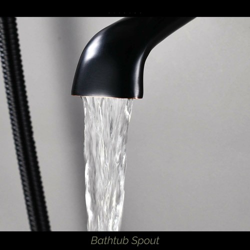 Oil Rubbed Bronze Clawfoot Tub Faucet Wall Mount Bathtub Filler Tap Hand Shower - Picture 4 of 9