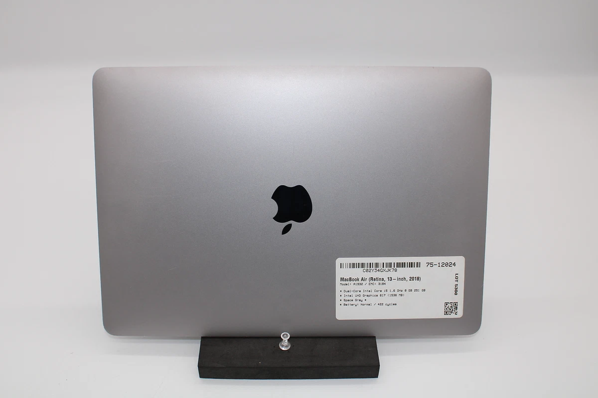 MacBook Air Retina 13 2018 MRE82LL/A Dual i5 1.6GHz 8GB 256GB Space Gray 024