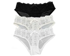 Soft Nylon Sissy Sheer Frilly lace Satin Bow Briefs Panties Knickers Size M-XXL