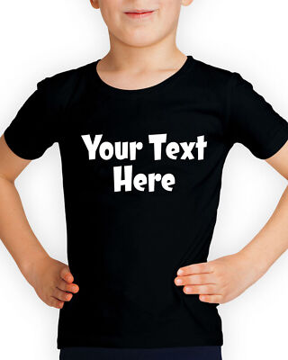 Personalisierter eigener Wortlaut Text Kinder maßgeschneidert Jungen Mädchen Kinder T-Shirts #DNE