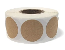 Kraft Paper Stickers - Blank 1" Round for Arts and Craft - 500 Labels