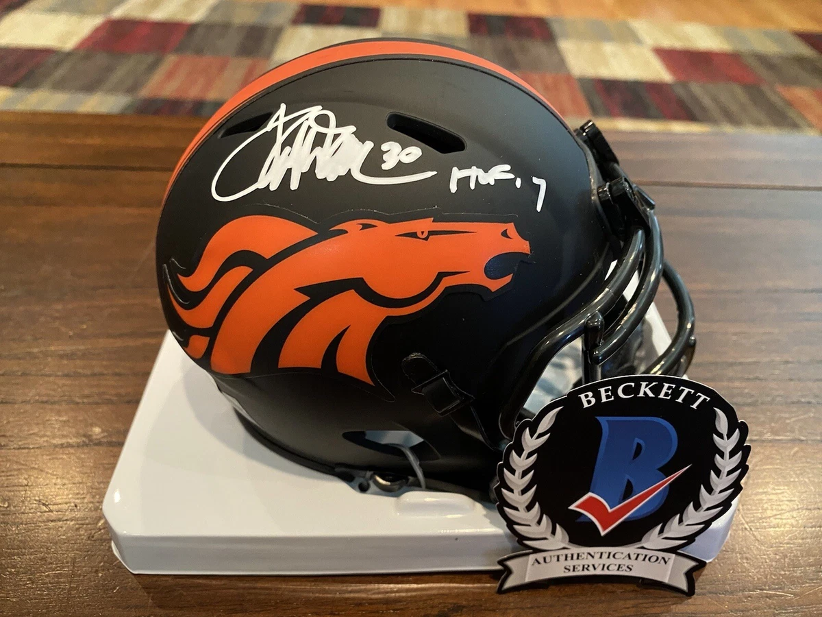 Terrell Davis Autographed Denver Broncos Eclipse Mini Helmet HOF