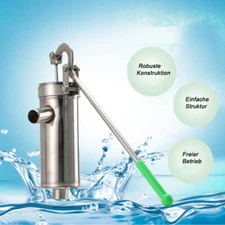 Hand Well pump Manual Deep Water Pump Pitcher Pump Stainless Steel Handheld Pres