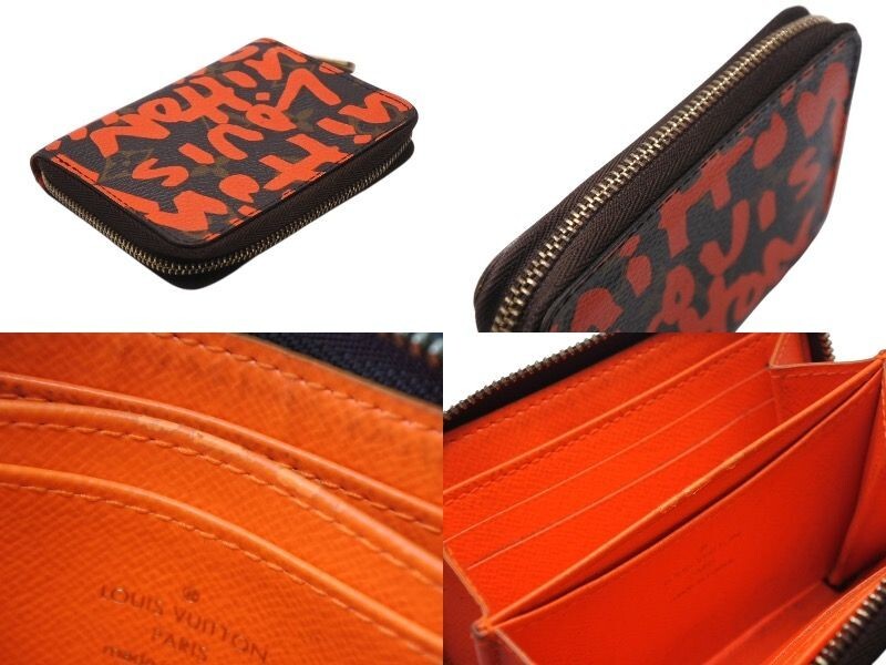 Louis Vuitton Zippy Coin Purse Coin Case Monogram Graffiti Orange