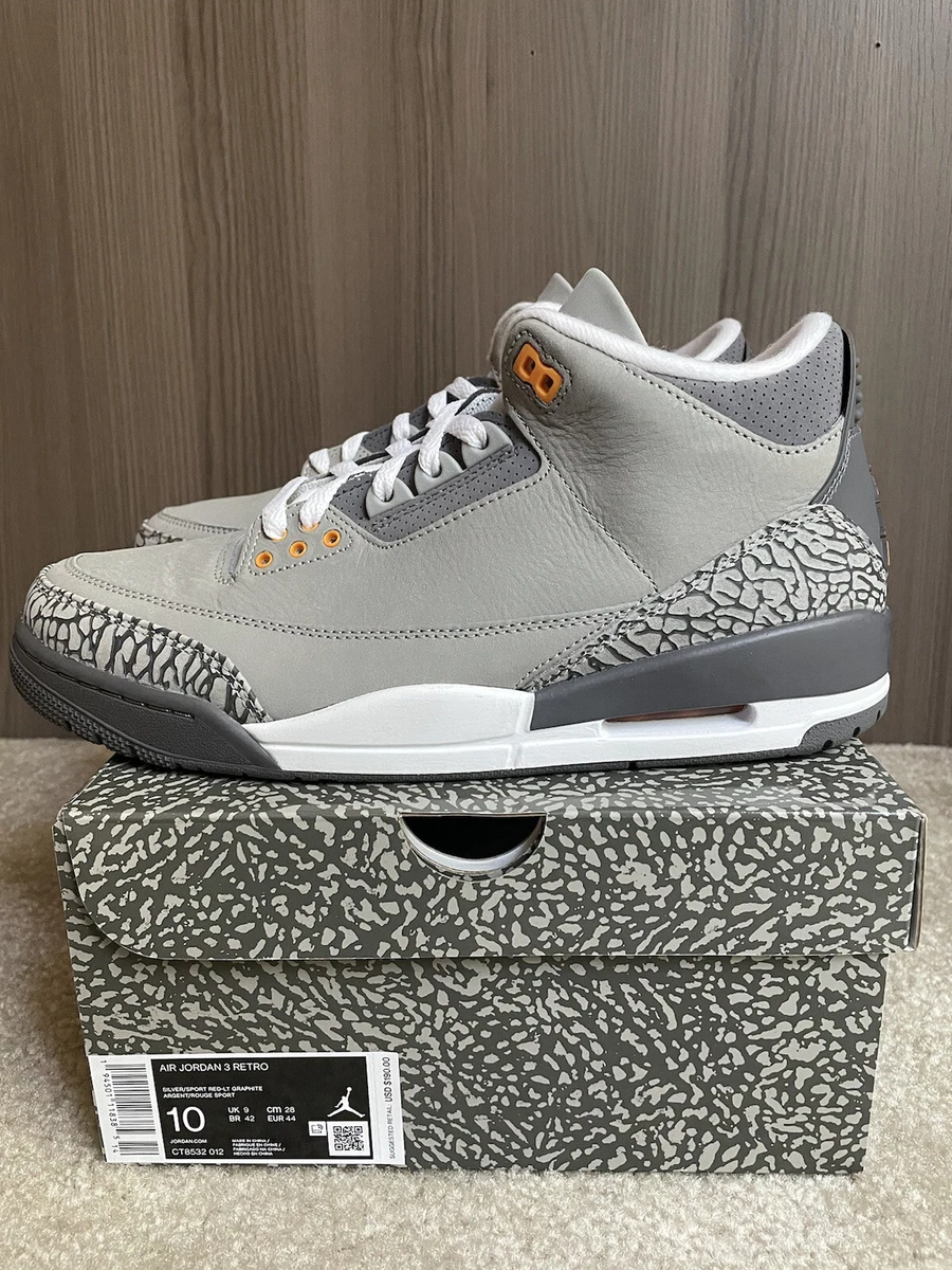 Nike Air Jordan 3 Retro Cool Grey CT8532 012 Size 10