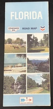 1970 Florida Chevron Standard Oil Company Street Road Map -- HM Gousha Company