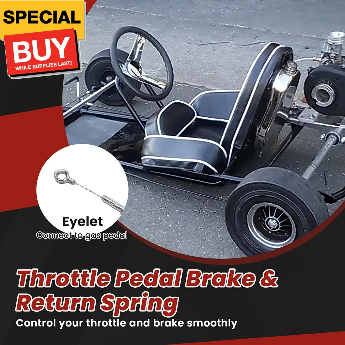 75 inch Go Kart Throttle Cable Kit for Predator 212cc 196cc VM22