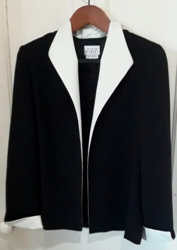 David Warren, New York, Black and White Woman's Dress Jacket Size 14 - Picture 1 of 19