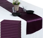 10 Plum Satin Table Runner 12" X 108" Wedding B'day Party Table decoration