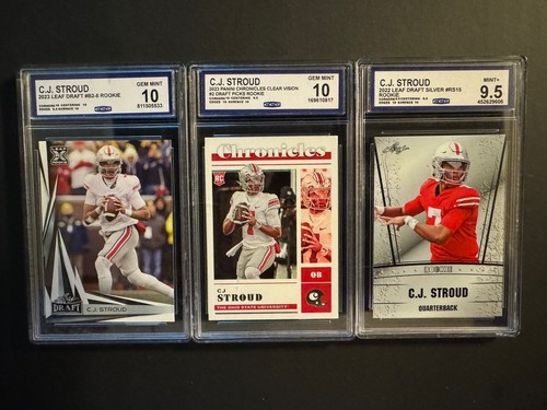 CJ STROUD RC DRAFT Lot Leaf Silver RS15 B28 Chronicles #2 TEXANS GEM MINT MINT+