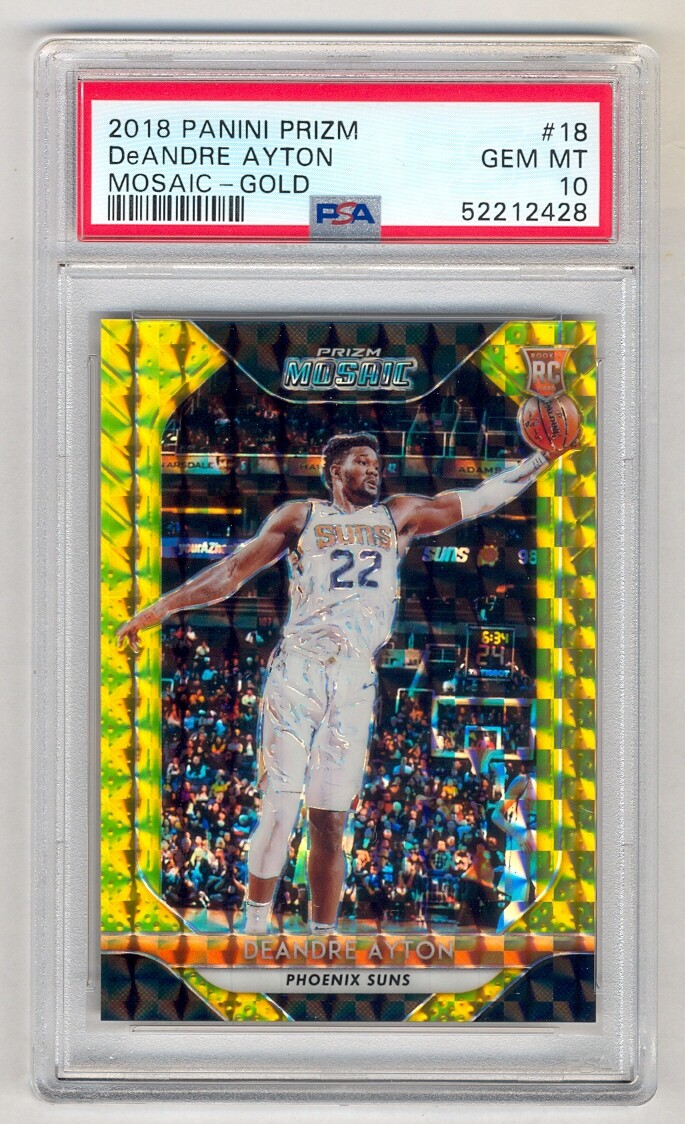 DeANDRE AYTON 2018-19 PANINI MOSAIC GOLD PRIZM RC #9/10 PSA 10 GEM MINT POP 1