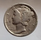 1935 D US. 90% Silver Mercury Dime - 10c - Denver  Mint