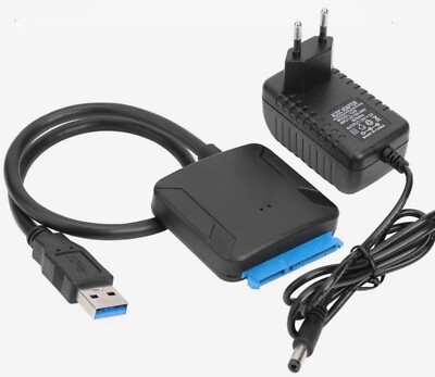 USB 3.0 zu SATA III Adapter für 2.5'' 3.5'' Festplatte + Netzteil