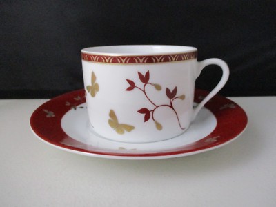 DESHOULIERES GINKO CUP & SAUCER 2 1/8'' -1406B
