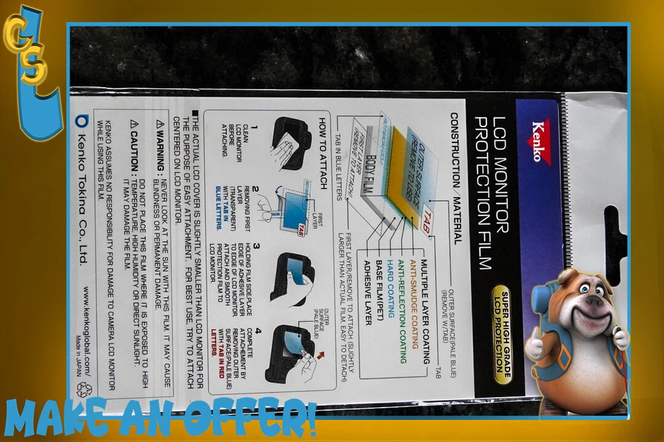 Película de protección de monitor LCD Kenko para cámara Canon EOS Rebel T6s #LCD-C-T6S Foto 2 de 2