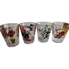 Shot Glasses Naughty Jungle Bar Humor Retro MCM Specialty 1940s Set of 4 Novelty